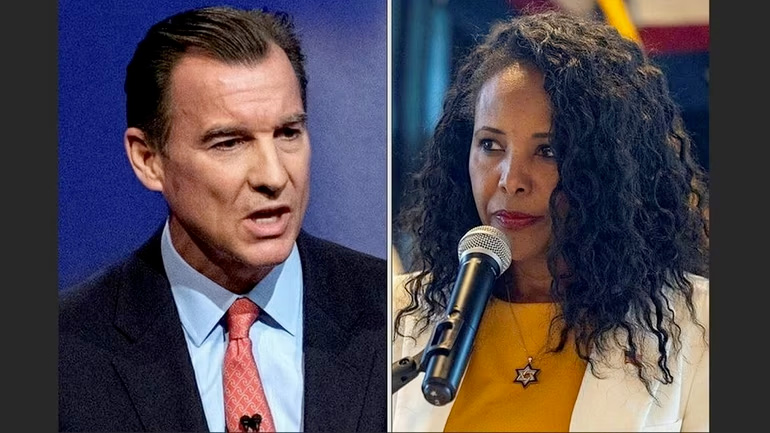 Tom Suozzi and Mazi Melesa Pilip, running in a Feb. 13 special election for New York's 3rd Congressional District, have agreed to one televised debate so far. Credit: Craig Ruttle/Howard Schnapp